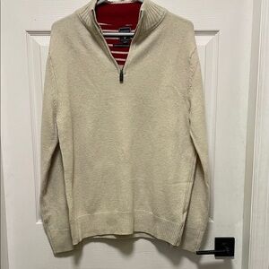 Hudson North | Cream | Lambswool Blend|Long Sleeve |Sweater |Quarter Zip |Size M